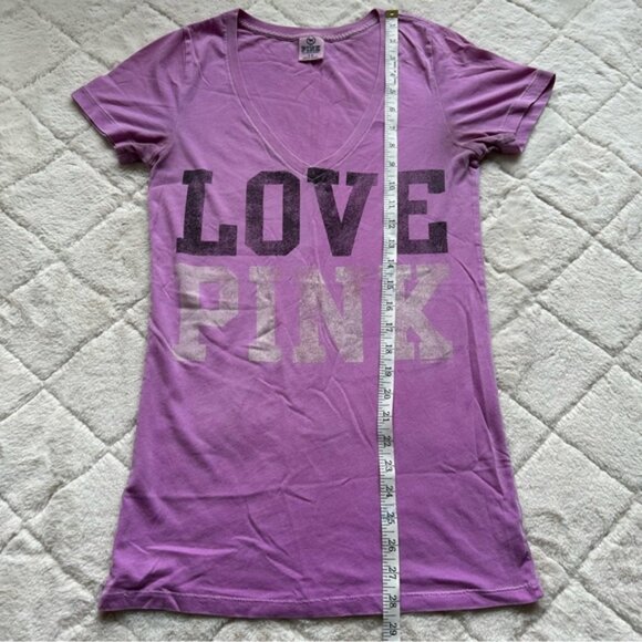 Victoria's Secret PINK | Short Sleeve Lavender V-Neck Tee Shirt | Size Small - Picture 9 of 9